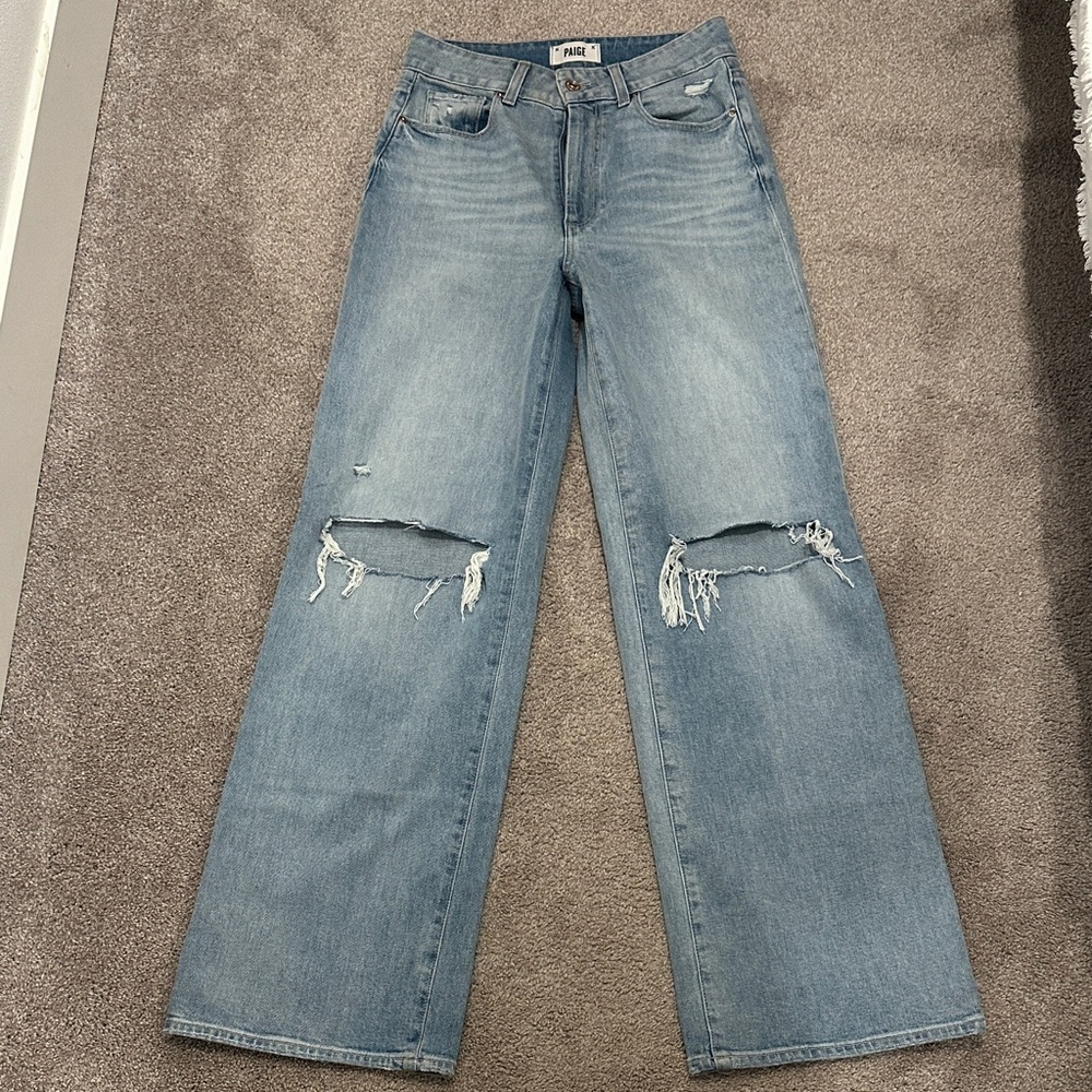 Paige Denim. Sasha. Light Blue Ripped Jeans. Size 27